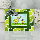 A handmade St. Patrick's Day greeting card featuring a 'Lucky Duck' theme.