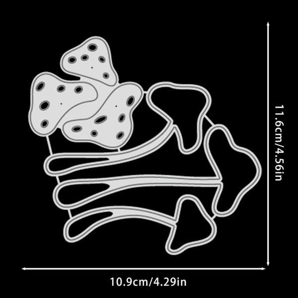 A white die-cut sticker or decal showing a stylized anatomical illustration of wrist bones, displayed on a black background with dimension lines indicating 11.6cm in height and 10.