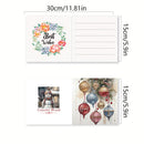 A product diagram showing two views of a square greeting card with printed dimensions labeled 30cm/11.81in by 15cm/5.