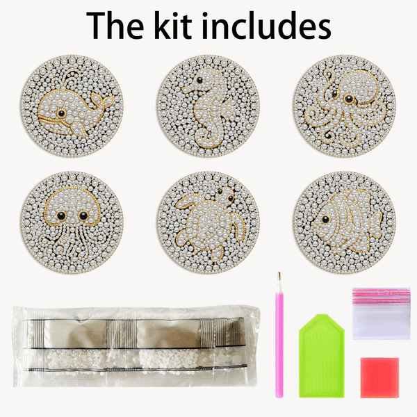 Poppy Crafts Pearl Art Coaster Kit