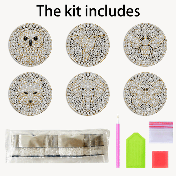 Poppy Crafts Pearl Art Coaster Kit