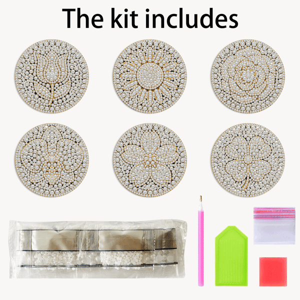 Poppy Crafts Pearl Art Coaster Kit