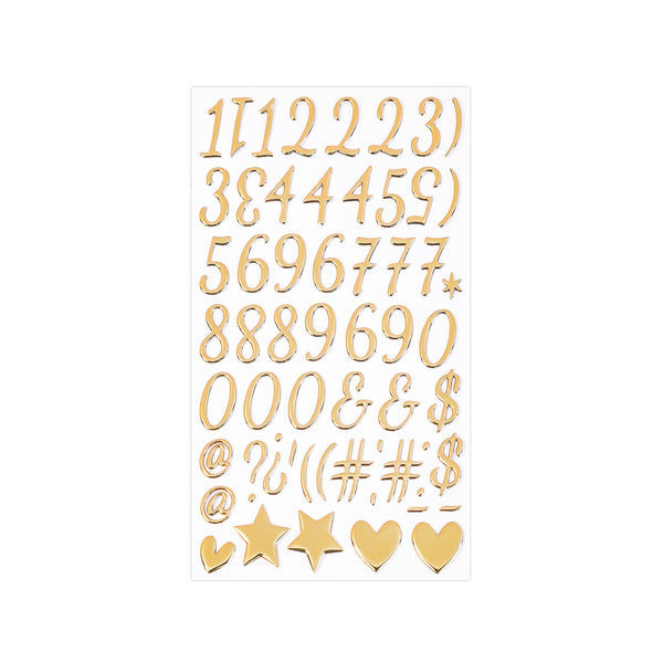 Poppy Crafts Puffy Stickers - Alphabet Fancy - Gold