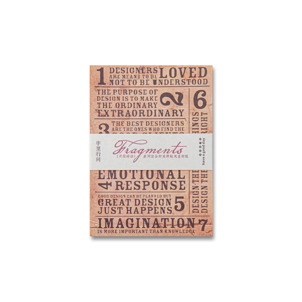 Notebook with design principles on a white background
