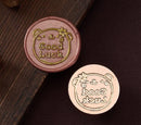 Poppy Crafts Wax Seal Stamp Set Brass Head 6pcs, Wooden Handle