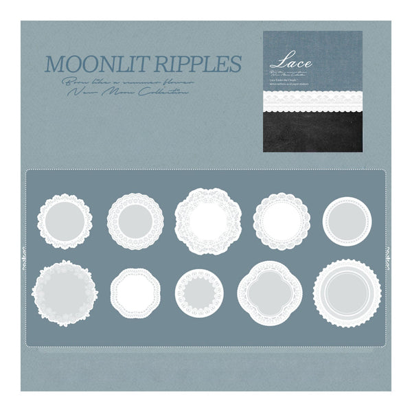 Poppy Craft Lace Frames Vellum Paper Stickers - Moonlit Ripples