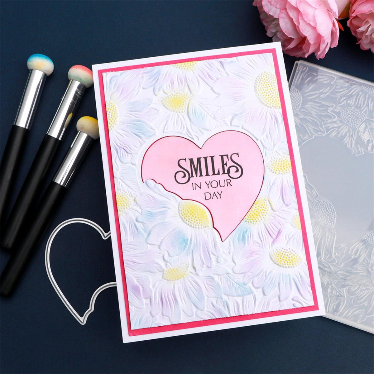 Poppy Crafts 3D Embossing Folder #246 - Heart Frame – CraftOnline