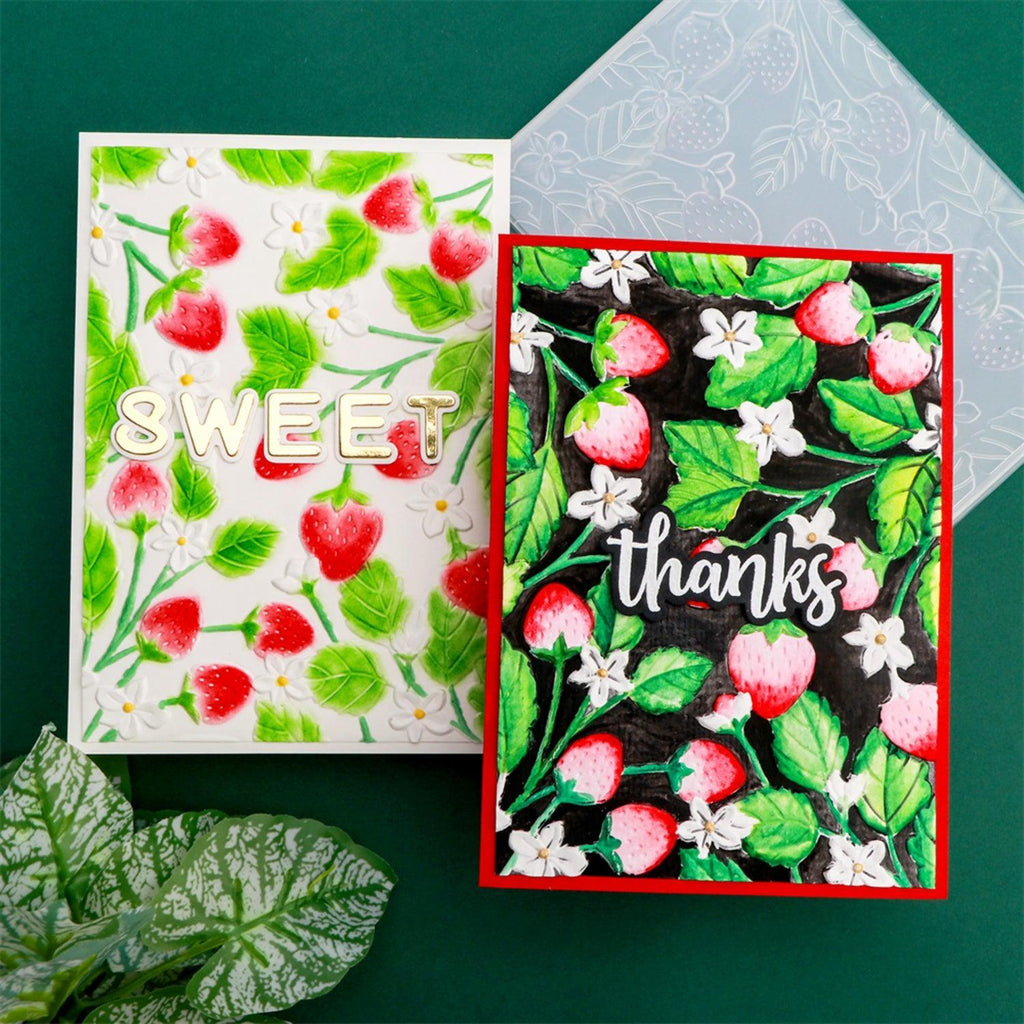 Poppy Crafts 3D Embossing Folder #253 - Strawberry Botanical – CraftOnline