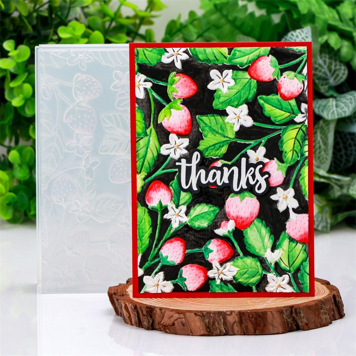 Poppy Crafts 3D Embossing Folder #253 - Strawberry Botanical – CraftOnline
