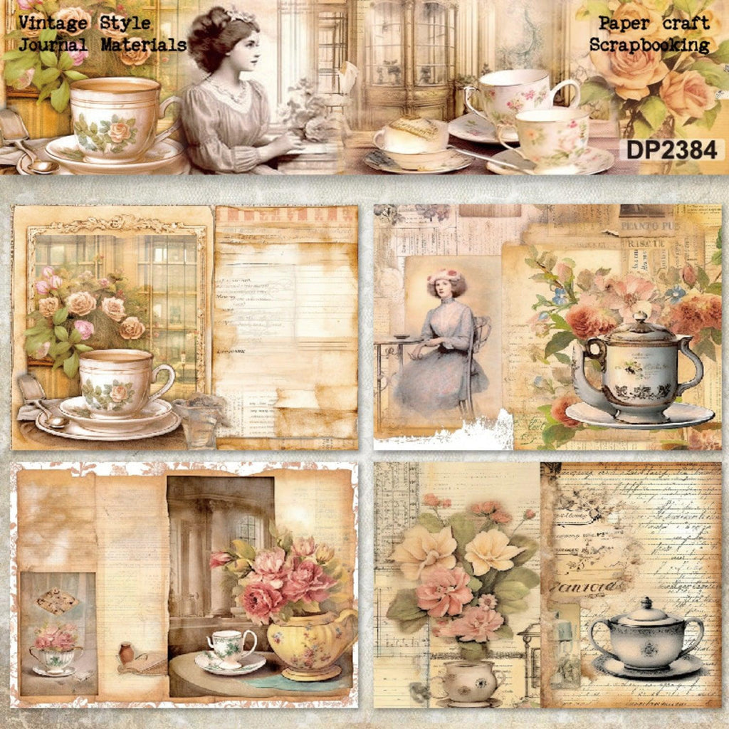Timeless Paper Project Poppy Crafts A5 Paper Pack #129 - Timeless Teatime Elegance – CraftOnline