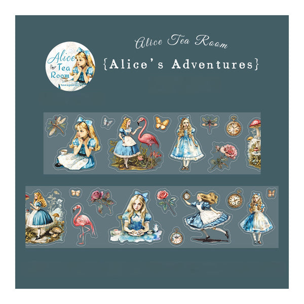 Poppy Crafts Alice Tea Room PET Sticker Roll - Alice's Adventures