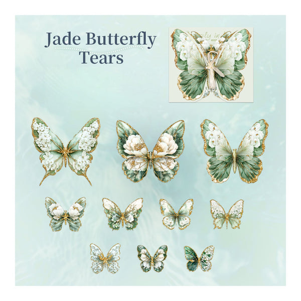Poppy Crafts Butterfly Stickers - Jade Butterfly Tears