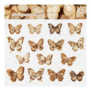 A sheet of decorative butterflies in vintage brown and beige tones, with a header reading 'Vintage Brown Butterflies' and a matching butterfly-themed border at the top.