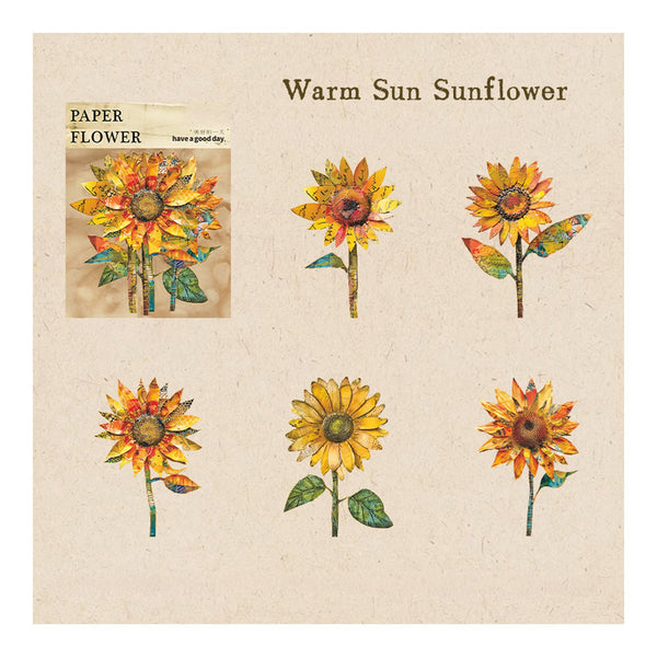Poppy Crafts Cardstock Flower Stickers - Warm Sun Sunflower
