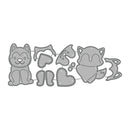 Set of die-cut shapes featuring animal figures and decorative elements on a white background