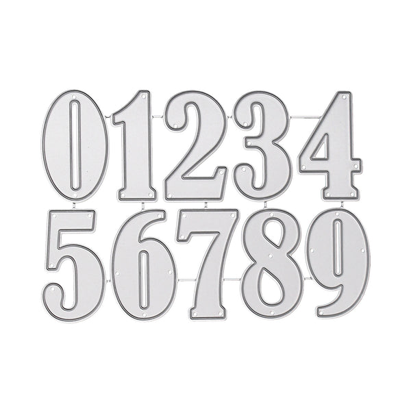 Transparent acrylic wall numbers 0 through 9 arranged in two rows on a white background.