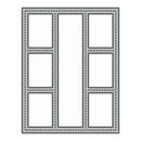 A black and white line drawing of a six-pane window frame, likely representing a die-cut stencil or template design.