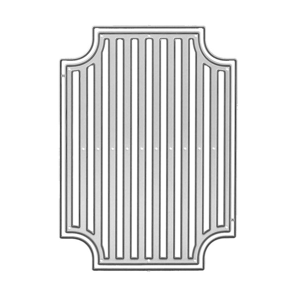 A silver metal grill grate insert with a decorative arched border and vertical slats, shown on a plain white background.