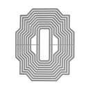 A set of nested metal die-cutting templates with a repeating geometric pattern, shown on a plain white background.