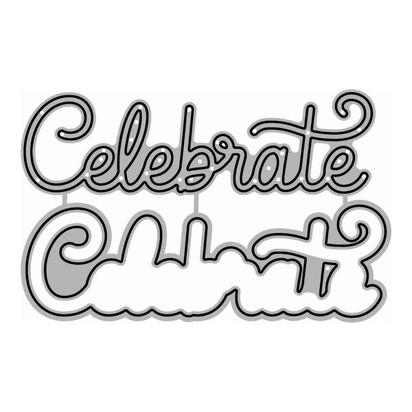 A decorative script sign reading 'Celebrate What?' in layered cursive lettering, shown on a plain white background.