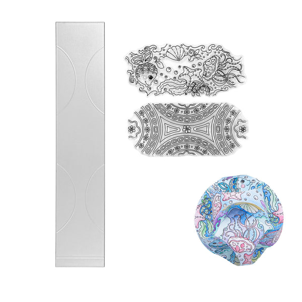Decorative tile with intricate patterns and a matching round design on a white background