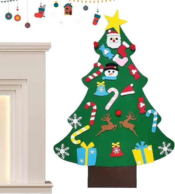 Poppy Crafts DIY Felt Christmas Tree Set with Removable Ornaments