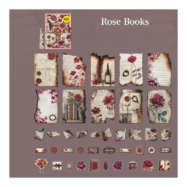 Poppy Crafts Die-Cut Scrap Paper - Rose Books