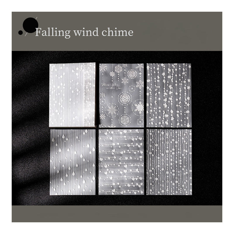 Poppy Crafts Embossed White Printed Vellum Paper - Falling Wind Chime