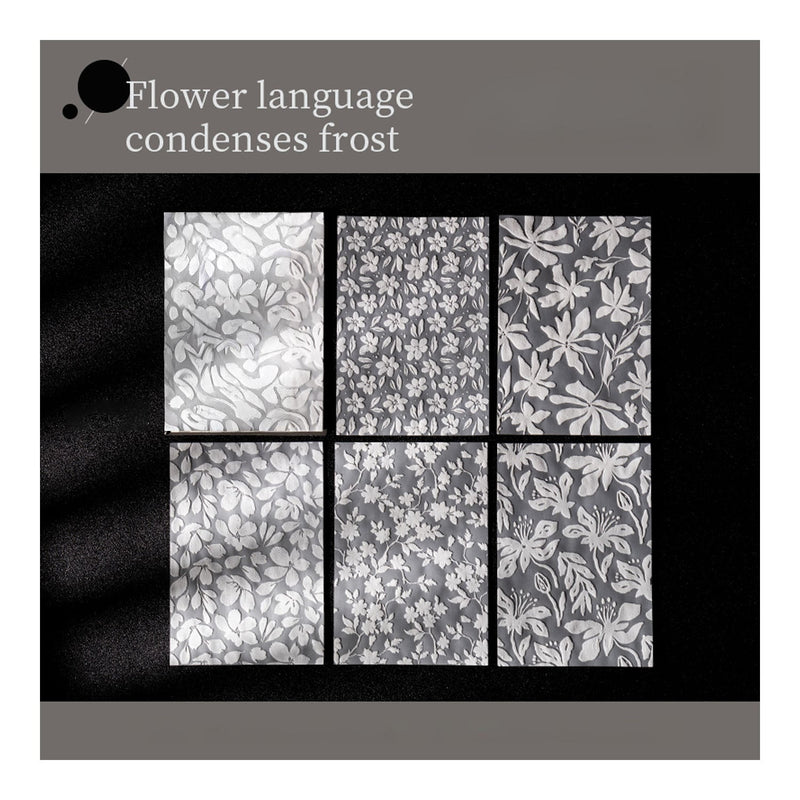 Poppy Crafts Embossed White Printed Vellum Paper - Flower Language Condenses Frost