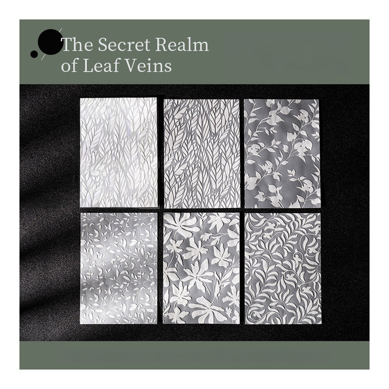 Poppy Crafts Embossed White Printed Vellum Paper - The Secret Realm of Leaf Veins