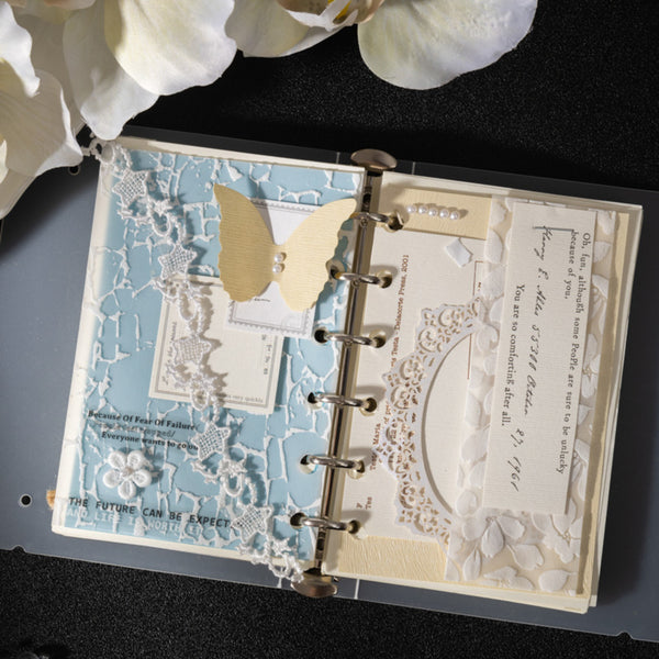 Poppy Crafts Embossed White Printed Vellum Paper - The Secret Realm of Leaf Veins