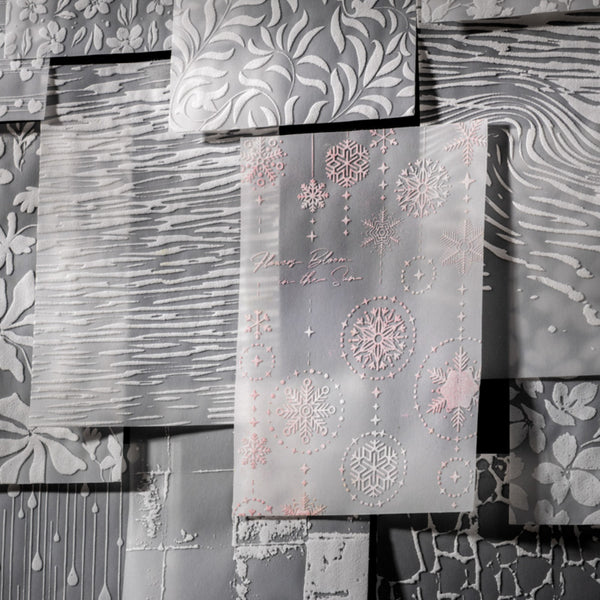 Poppy Crafts Embossed White Printed Vellum Paper - The Secret Realm of Leaf Veins