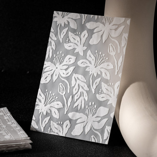 Poppy Crafts Embossed White Printed Vellum Paper - The Secret Realm of Leaf Veins