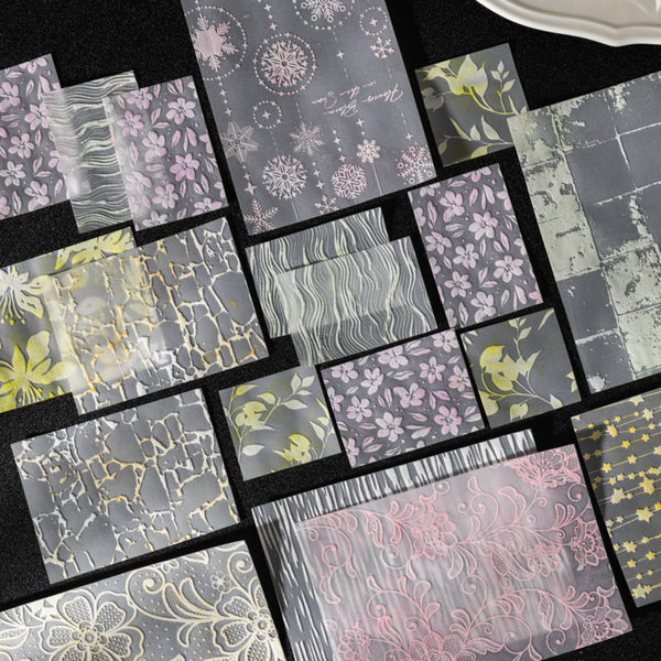 Poppy Crafts Embossed White Printed Vellum Paper - The Secret Realm of Leaf Veins