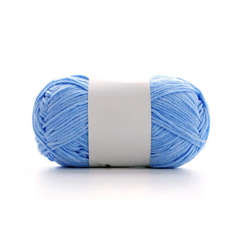 Poppy Crafts Fine Chenille Yarn 50g - Sky Blue