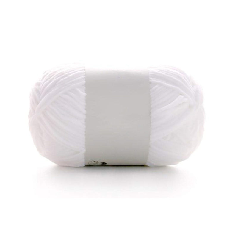 Poppy Crafts Fine Chenille Yarn 50g - Bright White