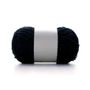 Ball of yarn with black ends on a white background
