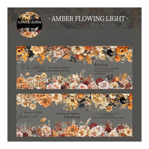 Poppy Crafts Flowers Bloom in the Dark PET Sticker Roll - Amber Flowing Light