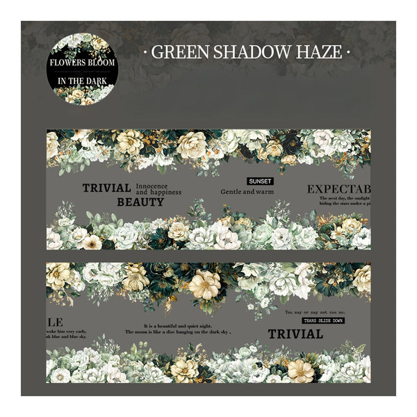 Poppy Crafts Flowers Bloom in the Dark PET Sticker Roll - Green Shadow Haze