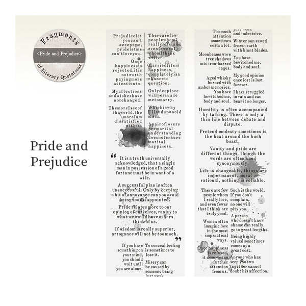 Poppy Crafts Fragments of Literary Quotations PET Sticker Roll - Pride and Prejudice