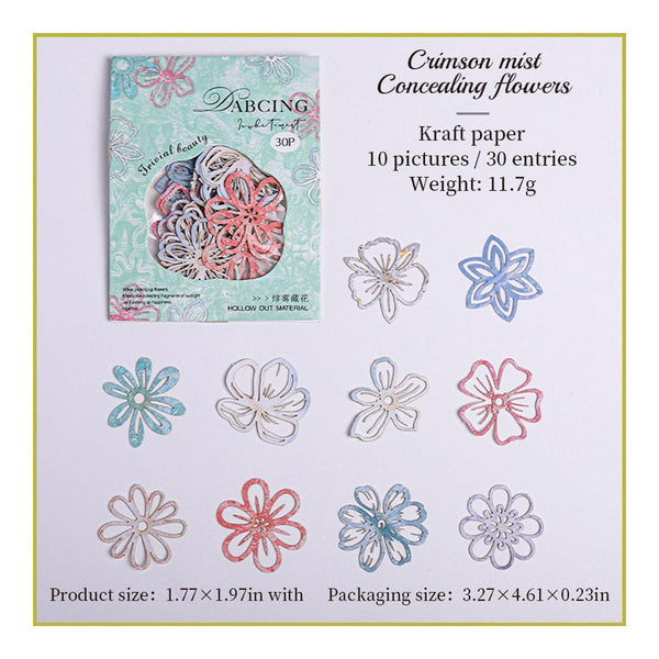 Poppy Crafts Hollow Cut Kraft Paper - Crimson Mist Flowers