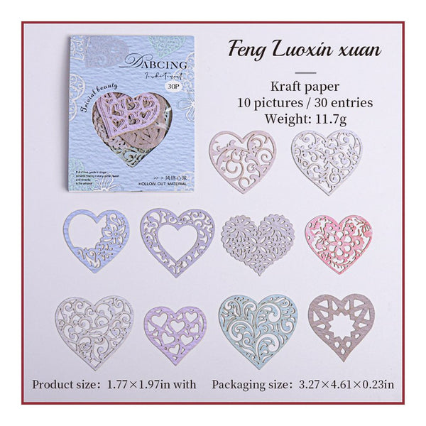 Poppy Crafts Hollow Cut Kraft Paper - Gentle Hearts