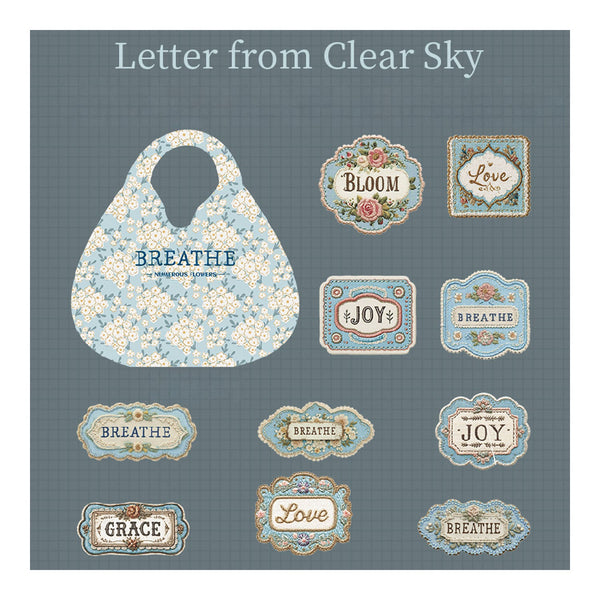 Poppy Crafts Cardstock Stickers - Numerous Flowers - Letter from Clear Sky