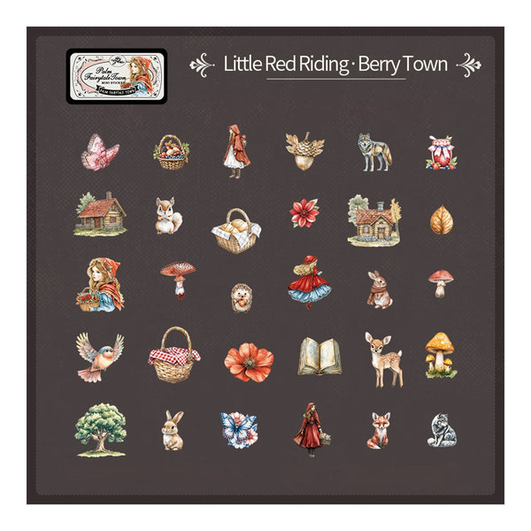 Poppy Crafts Palm Fairytale Town Mini Stickers + Tin - Little Red Riding: Berry Town