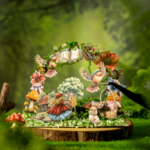 Poppy Crafts Palm Fairytale Town Mini Stickers + Tin - Flower Fairy Four Seasons Town