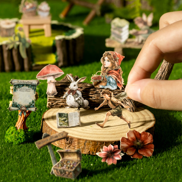 Poppy Crafts Palm Fairytale Town Mini Stickers + Tin - Flower Fairy Four Seasons Town