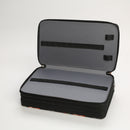 Black and gray case with a clear lid on a white background