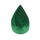 Green paper quilling strip on a white background