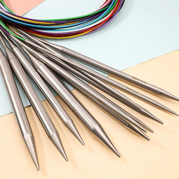 Poppy Crafts Stainless Steel 100cm Circular Knitting Needles - 6.0mm