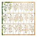 Set of floral stencils on a white background